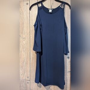 Venus Navy cold shoulder dress